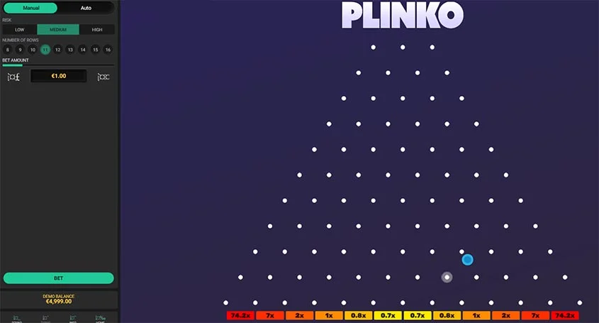 Plinko ball game